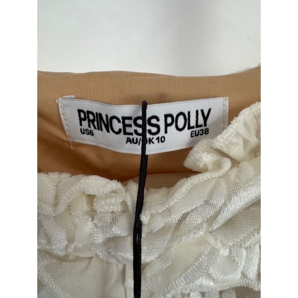 NWT Princess Polly Allise Frill Top Cream Lace Floral Ruffle Camisole Women US 6 - Picture 4 of 9